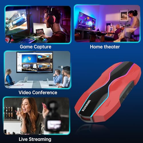 Placa de captura de vídeo HDMI 4K para transmissão, Full HD 4K 60 USB Cam Link Game Placa de captura