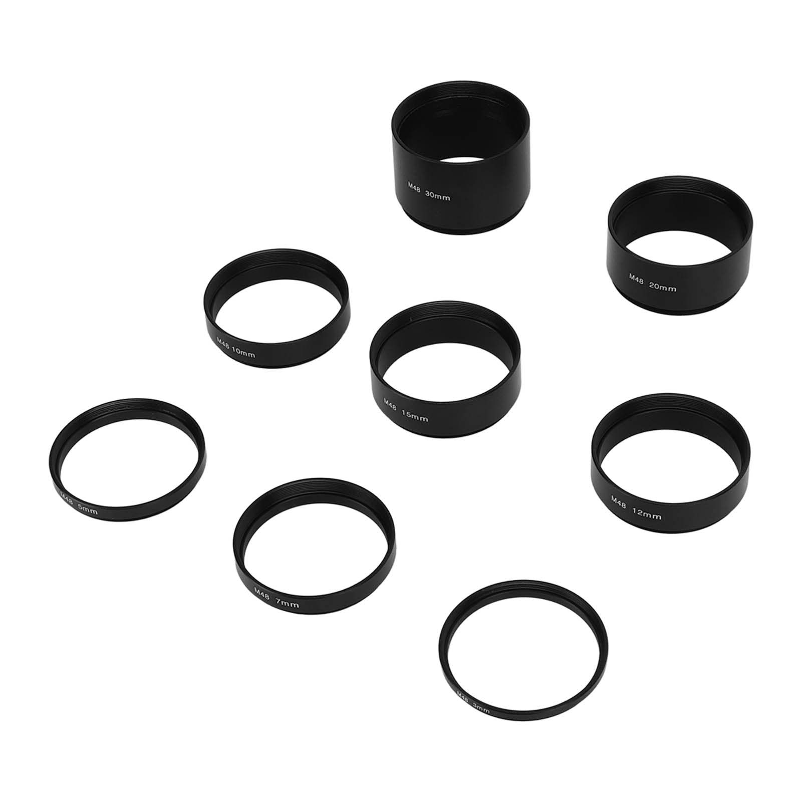 Kit de Tubo de Extensión Astronómico, 8 Piezas, M48X0.75, Longitud Focal 3 5 7 10 12 15 20 30 mm, Anillo Extensible para Fotografía de Telescopio