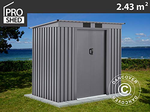 Dancover Garden Shed w/Flat Roof 2.01x1.21x1.76 m ProShed®, Aluminium Grey