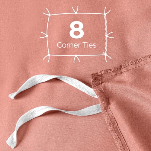 Image of Duvet Cover Full, 3 PC Cotton Like Polyester, Zipper Closure, Blush Pink