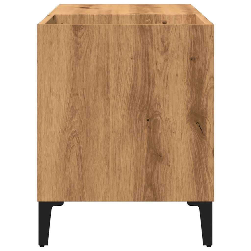 Mobile Porta Dischi VidaXL In Rovere - 84.5x38x48 Cm, Legno Multistrato, Per Giradischi E Colzione Vinili - Foto 6