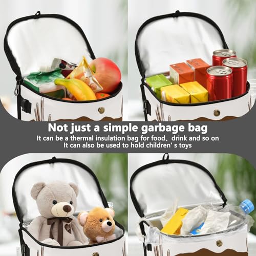 Image of Cowboy Car Trash Can with Lid Leak Proof Car Trash Bag Waterproof Car Garbage Can, Polyester Trash Bin Hanging for Minivan SUV Truck