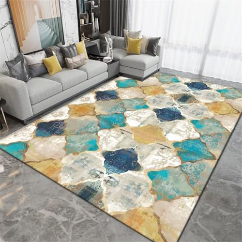 Tapis de salon bleu moderne et doux pour préserver le confort de bébé