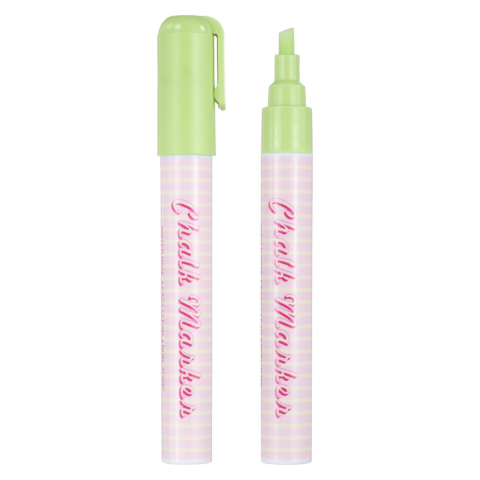 PATIKIL Liquid Chalk Markers 6mm, 2 Pcs Chalkboard Markers, Dry Erase Chalk Pens with Erasable Wide Fine Tip Wet Erase for Chalkboard Windows Blackboard Car Mirror Glass, Tender Green