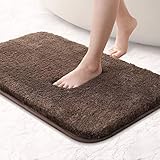 Badematte Rutschfest Badteppich Verdickt Badezimmerteppich Weich Badeteppich Flauschige Mikrofaser Badvorleger, Supersaugfähig, Maschinenwaschbar, Schnell Trocknend - 40 x 60cm (Schokolade)