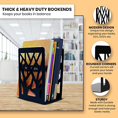 DEKAR Book Ends for Shelves - Heavy-Duty Metal Bookends - Great Support to Colour Code and Organise Books (Pack of 4)