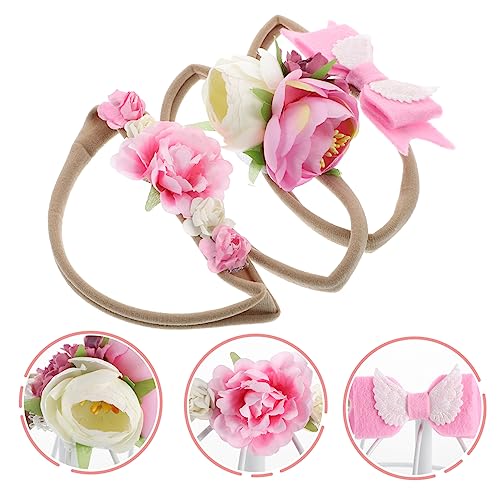 MERRYHAPY 3 Peças Conjunto De Faixa De Cabelo Kits Infantis Linda Decoração De Cabelo Bebê Floral He