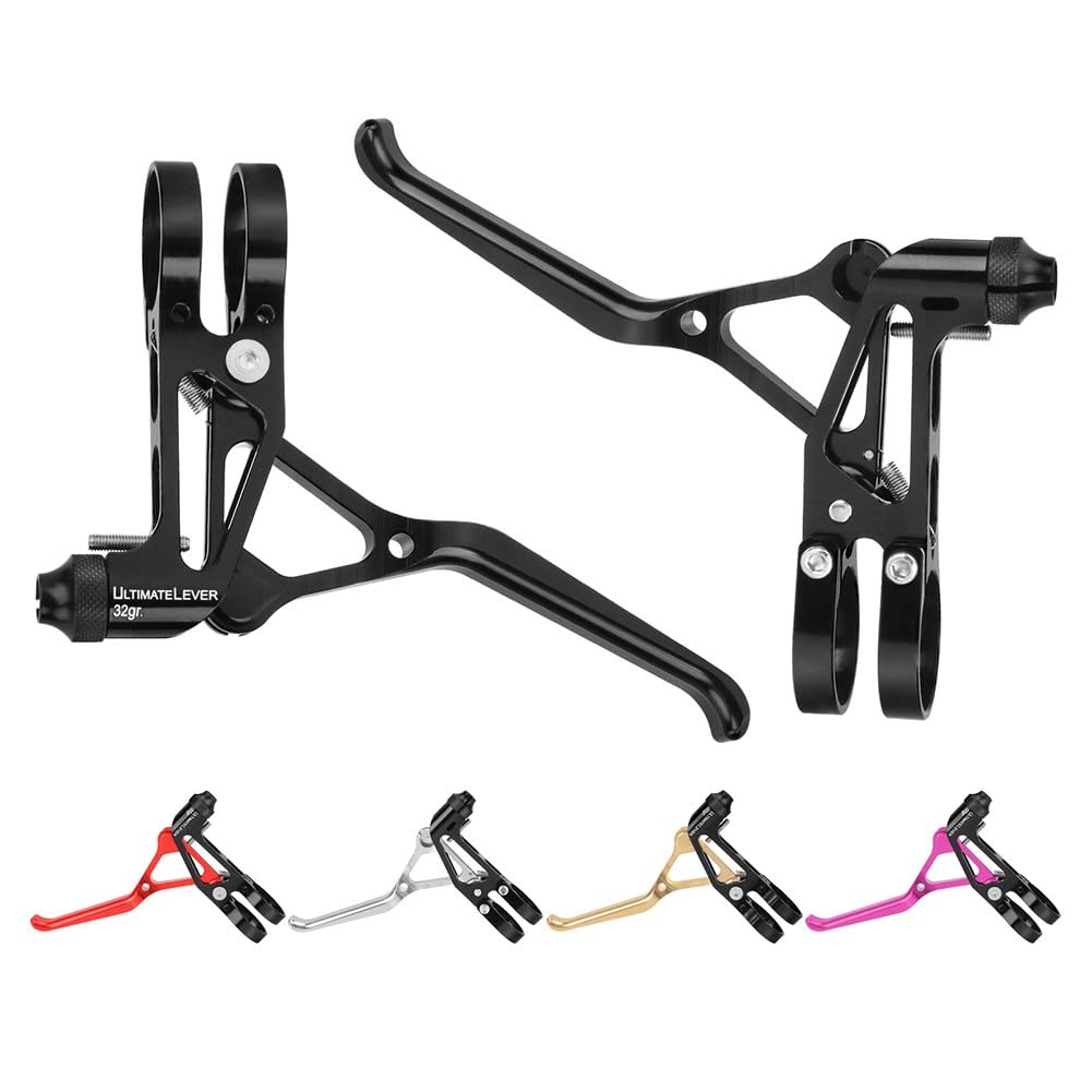 Leviers de frein de vélo noirs en aluminium CNC 22,2 mm | Lot de 2