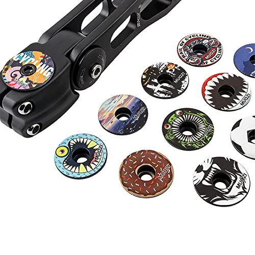 Sanmum 1 1/8 Inch Bicycle Headset Top Cap Cover With Aluminum Bolt Mtb Bike Headset Cover Stem (Doughnut) #TOP2