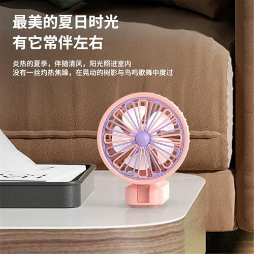 Mini ventilateur USB pliable de table orientable vert menthe et lampe de chevet - 7