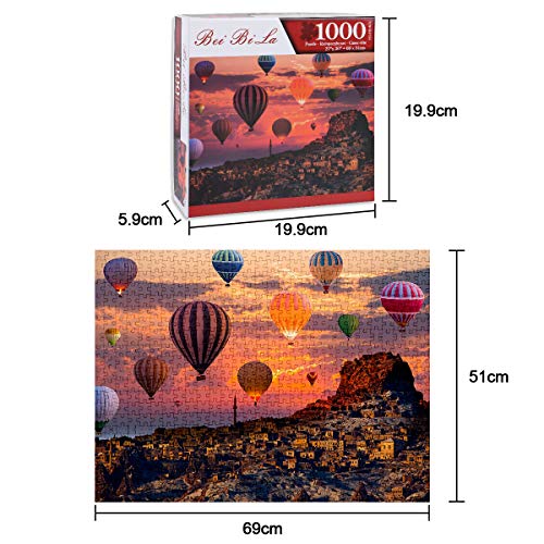 Vicloon Puzzle 1000 Teile, Erwachsenenpuzzle mit Heißluftballon Poster, Farbenfrohes Puzzle für Erwachsene und Kinder ab… – Bild 2