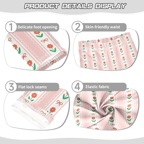 Beautiful Floral Design Girls Leggings,Workout Leggings for Girls Toddler Athletic Leggings Size for 3-10T3