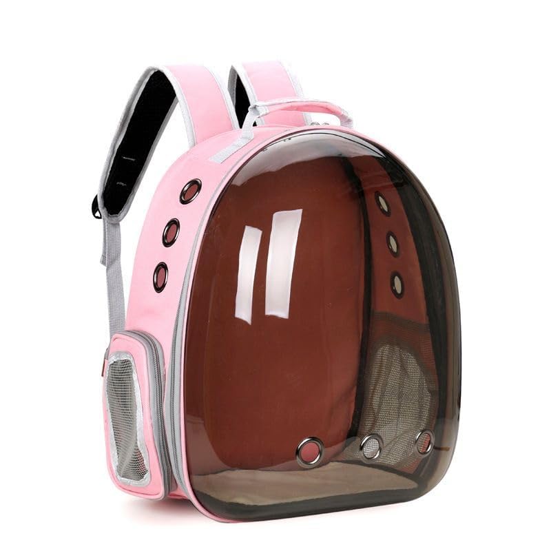 Image of The Pets Company Transparent Capsule Breathable Airline-Approved, Ventilate Carrier Backpack for Travel, Hiking and Outdoor for Cats & Kittens - Pink