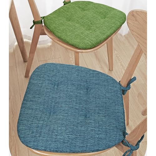 Coussin de chaise avec attaches orange antidérapant lot de 6