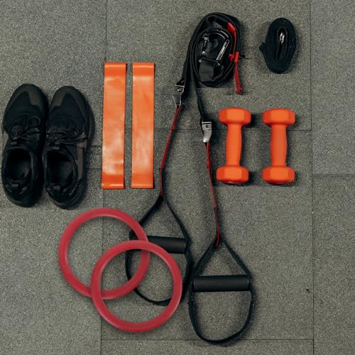 Anillas de gimnasia fitness portátiles 2pcs rojo miniatura 6