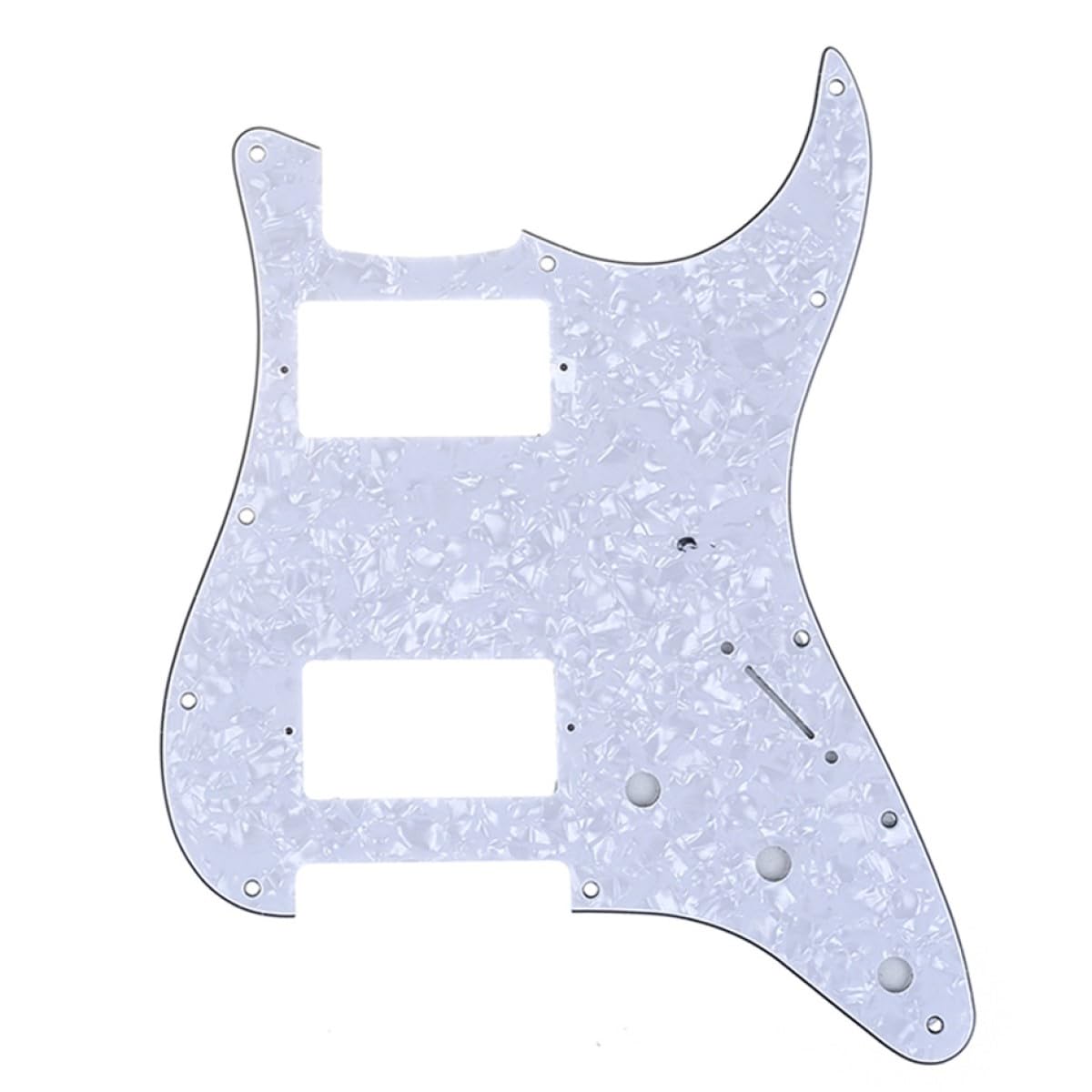 HH Guitar Strat Pickguard Humbuckers for 11 Hole USA/MIM Standard Strat Modern Style (White Pearl)