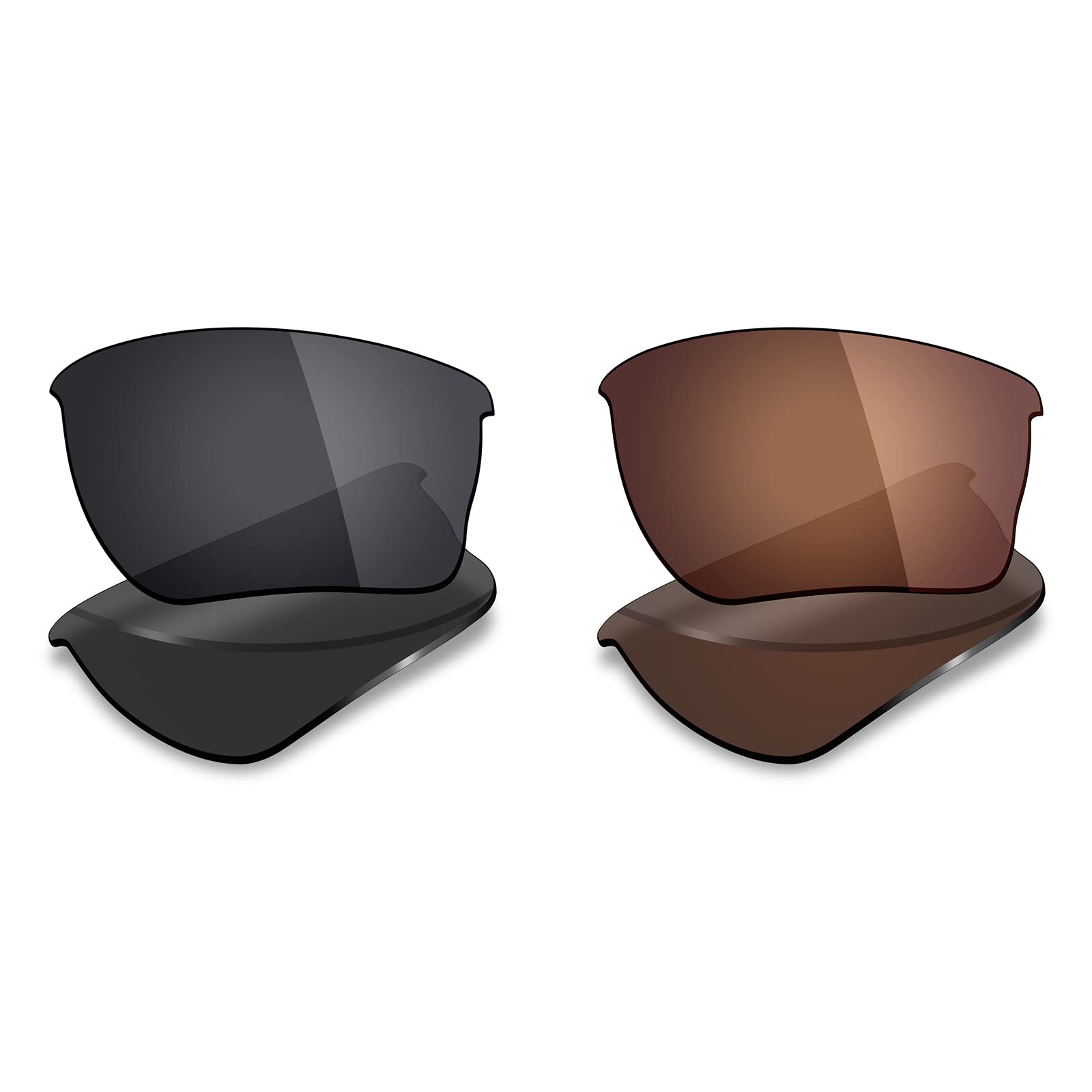 Mryok, 2 Paia di Lenti di Ricambio polarizzate per Occhiali da Sole Oakley Quarter Jacket, Stealth Black & Bronze Brown, Taglia Unica