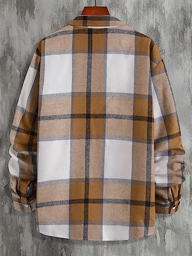 Floerns Men's Plaid Flannel Shirts Long Sleeve Regular Fit Button Down Causal Shirts2