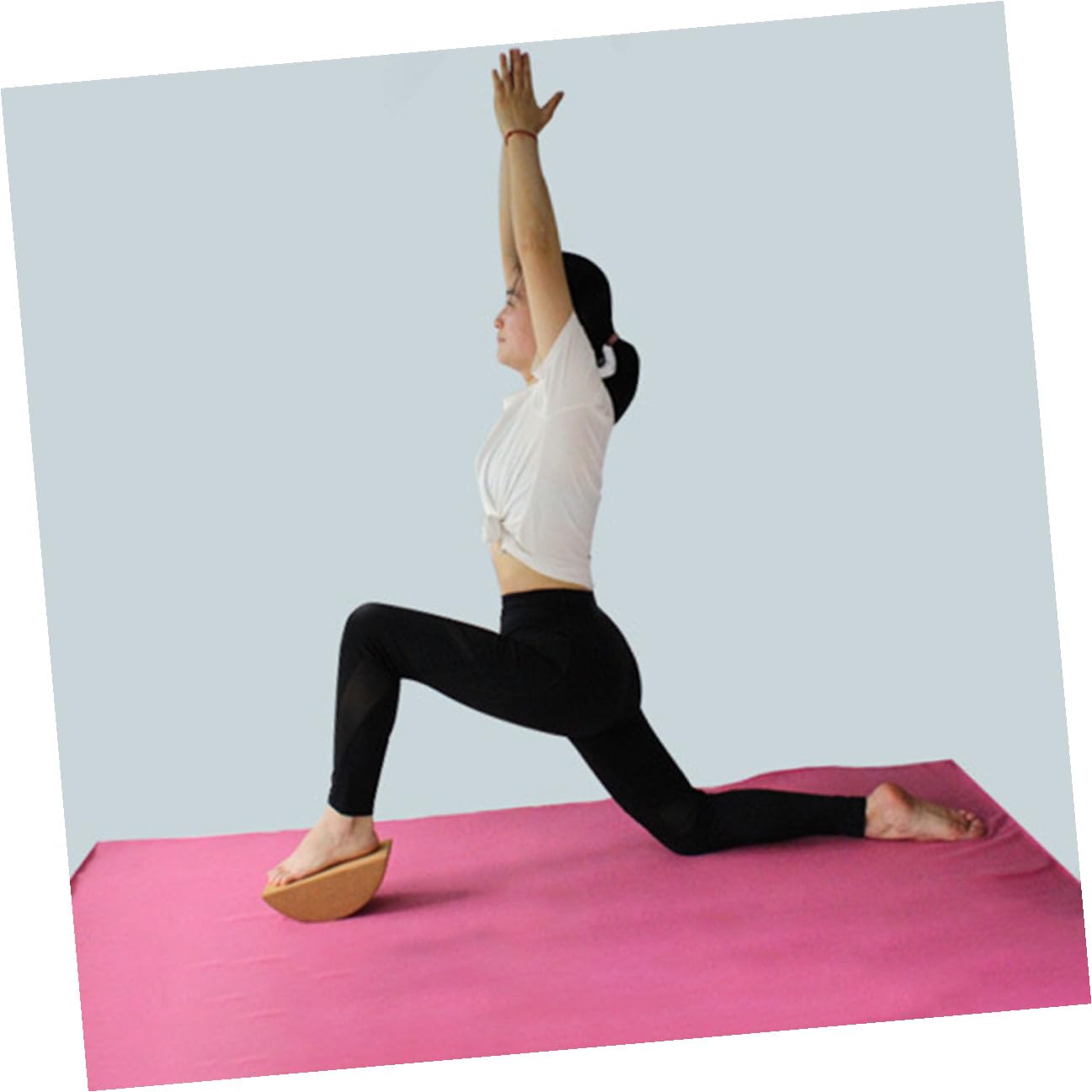 FOMIYES Bloque Equilibrado de Yoga Compacto de Corcho Natural Bloque de Yoga Antideslizante y Duradero para Entrenamiento Corporal Pilates y Equilibrio en Casa