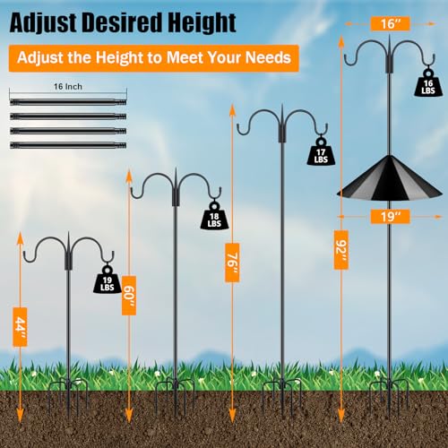 Poste de comedero de pájaros de acero resistente a la corrosión y base estable 4