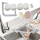 HiBD Küchenspüle Dreieck Tri-Holder Filter, Spülbeckensieb, Spülbeckenabflusssieb, mit einem dreieckigen grauen Gestell und 200 Stück großen Filternetzbeuteln für Küchenreste