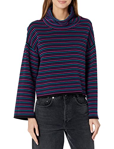 Image of DKNY Women's Turtleneck All-Day Comfort Cropped Sportswear Sweater