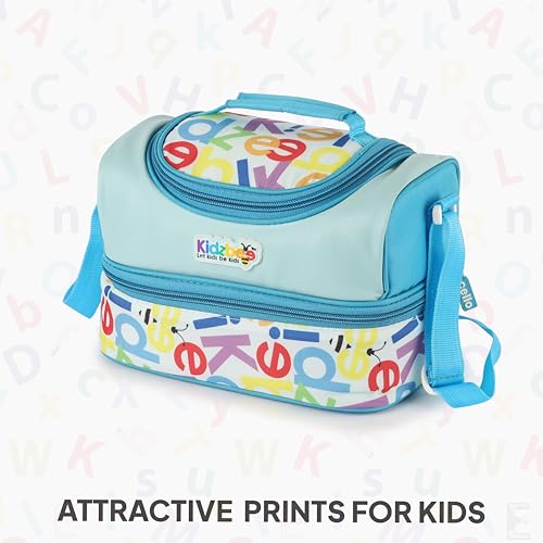 Image of CELLO Kidzbee Series Mini Meal Set for Kids |1 Lunch with Banana and Attractive Jacket | Insulated Meal Carrier | Lunch Box Set for Kids | Blue