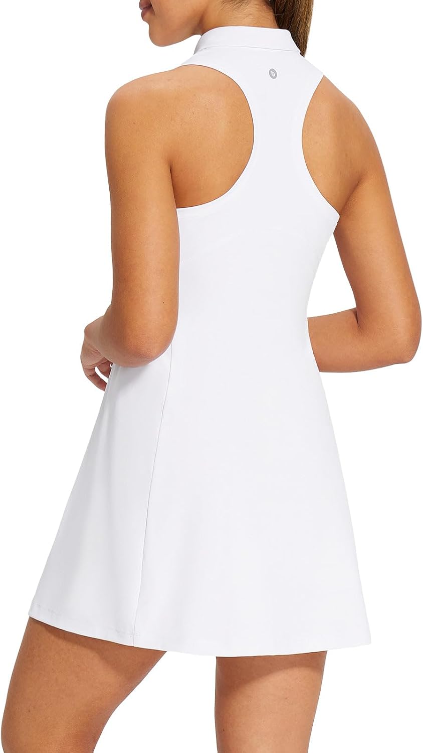 baleaf Womens Golf Dress Sleeveless Tennis Dresses with Built in Shorts Pockets Racerback Workout Athletic