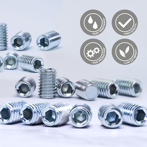 Premium Madenschrauben - M5x5-20 Stück - Wurmschrauben Innensechskant-Antrieb - Madenschraube - Sechskantschraube - Gewindestifte mit Kegelkuppel - rostfrei