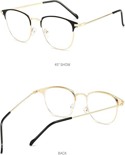 Miniatura 4 de DEPEYE Gafas de miopía con bloqueo de luz azul, marco de metal, gafas retro para miopía, gafas de 0.5 a 4.0 de fuerza