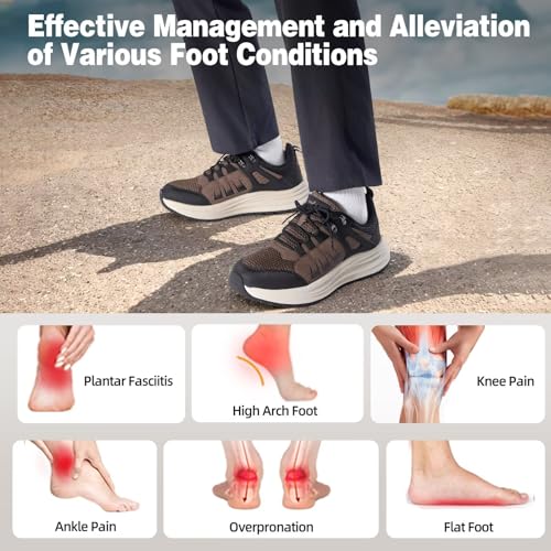 Men's Orthopedic Trail Running Shoes: Comfortable Casual Arch Support Plantar Fasciitis Trekking Walking Shoes, Orthotic Flat Feet Sport Hiking Gym Training Sneakers for Foot and Heel Pain Relief3