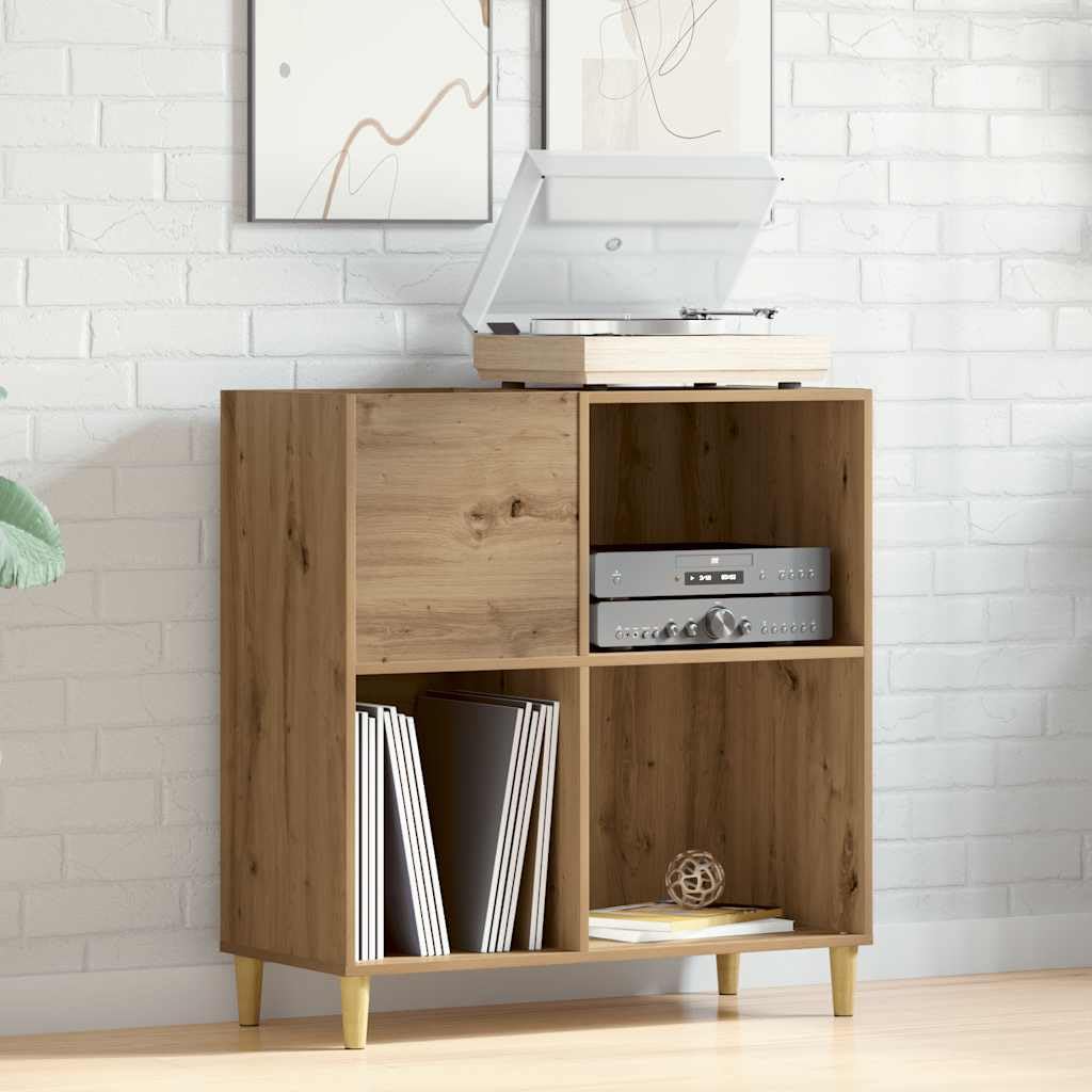 Mobile per dischi in legno ingegneria rovere Artisan 84,5 x 38 x 89 cm, mobile per giradischi, supporto per dischi in vinile, scaffale per CD elegante pratica moderna durevole robusta