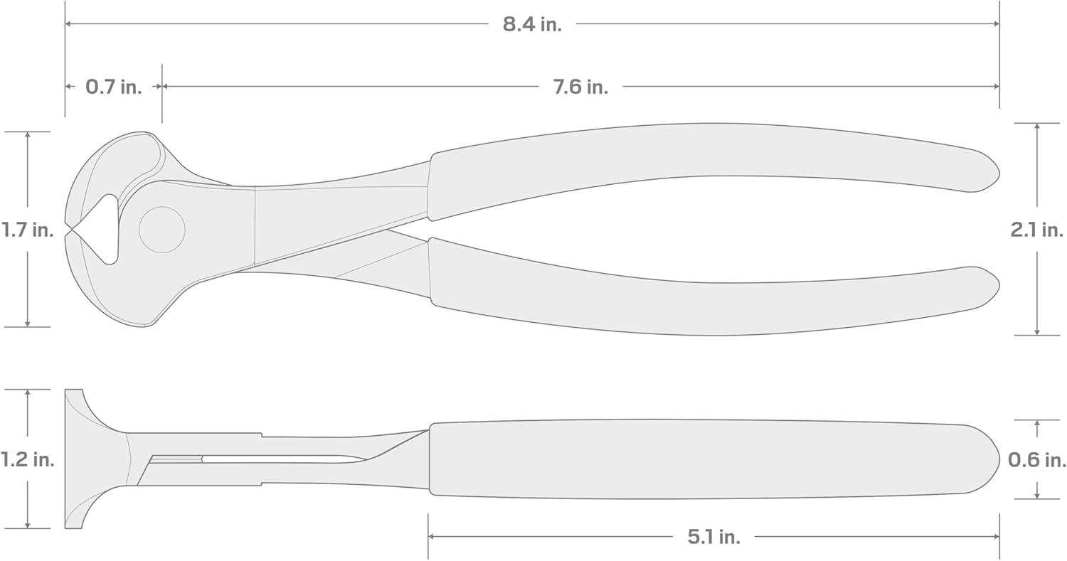 TEKTON 8 Inch End Cutting Pliers | PCT10008, Red