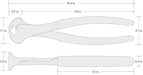 Miniatura 2 de TEKTON Alicates de corte de extremo de 8 pulgadas | PCT10008, rojo