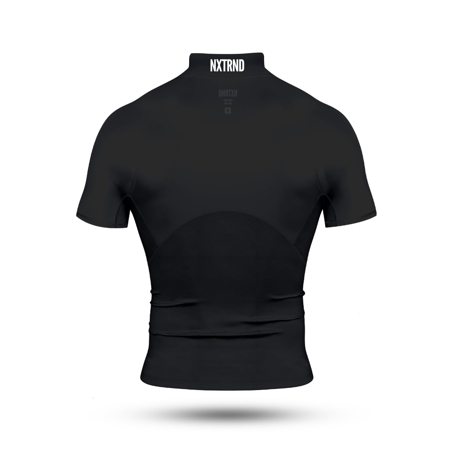Nxtrnd - Camiseta de compresión de cuello alto para hombre, manga corta, cuello alto falso