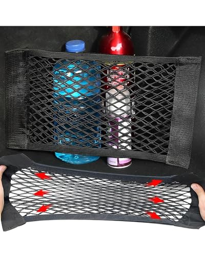Filet de rangement pour voiture en polyester noir avec sangles de fixation - 2