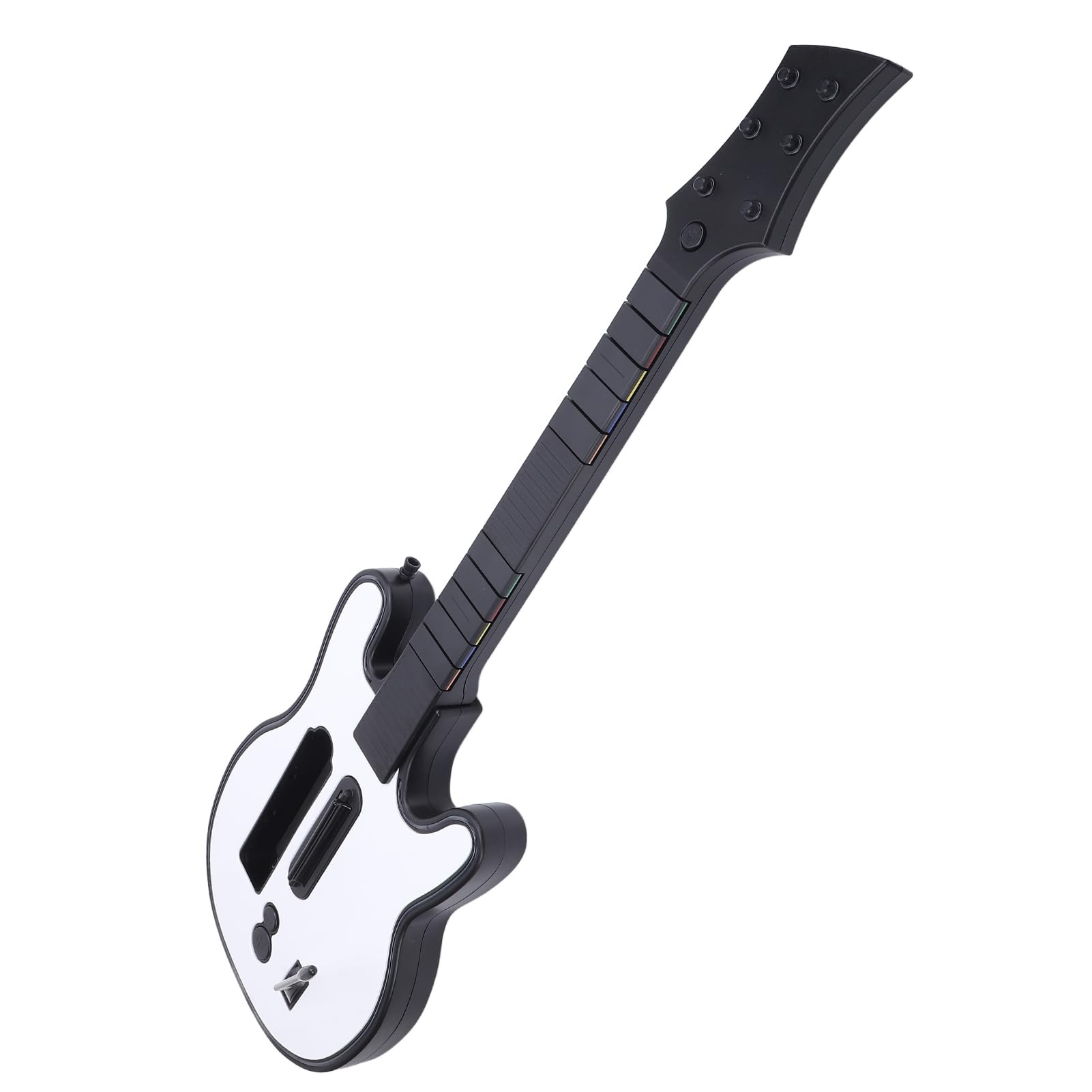 Chitarra da Gioco Wireless con Cursore Al Collo Sensibile Al Tocco con Luce RGB, Controller per Chitarra in modalità Multiplayer, Lunghe Ore di Lavoro, Materiale ABS Bianco (31,8x10x1,8