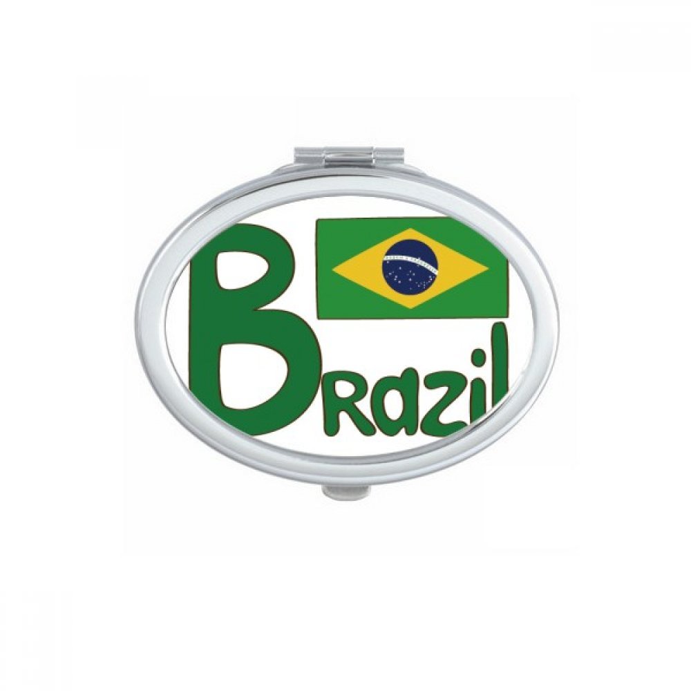 Miroir de poche Brésil ovale compact et portable pour maquillage nomade