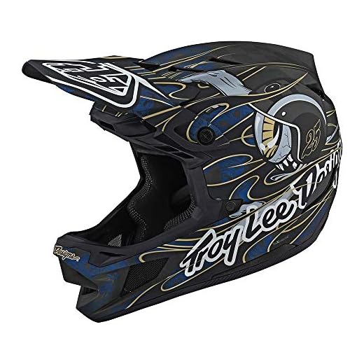 Troy Lee Designs Adult | Limited Edition | BMX | Downhill Mountain Bike D4 Carbon Eyeball Helmet (Blue, LG)