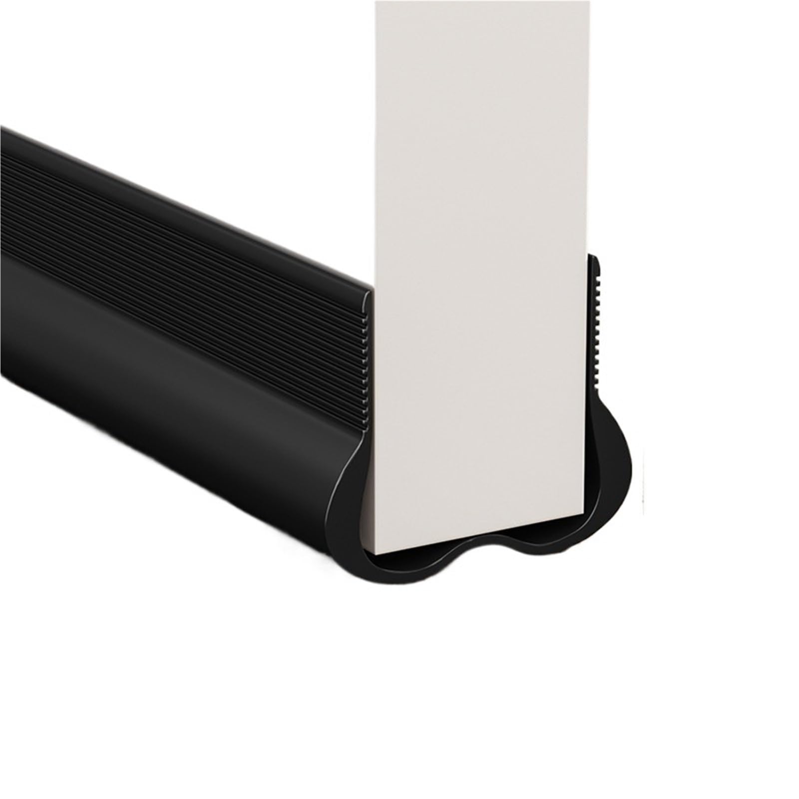 Draft Excluder For Doors PVC Flexible Door Bottom Seal Strip Weatherstrip Under Draft Stopper Sealing OundProof Gasket Window Guard(Black 1pcs)