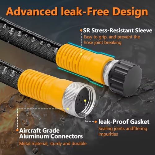 image for LAVEVE Flat Soaker Hose 100FT (2 x 50FT), Flexible Garden Watering Hos