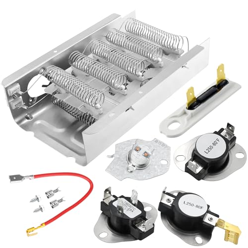 Image of Heating Element fit for Roper Whirlpool Dryer RED4516FW0-279838 W10724237 2406028 Heating Element fit for Roper Dryer Heating Element RED4640YQ0 RED4440VQ1 REX4634KQ1 RED4440SQ0 RED4340SQ1 prime&swift