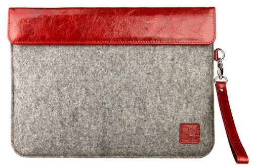 Gecko Covers v12t5 C7 Gecko Universal Fieltro y Piel de Vacuno Funda para Tablet (10,1 Pulgadas), Color Rojo