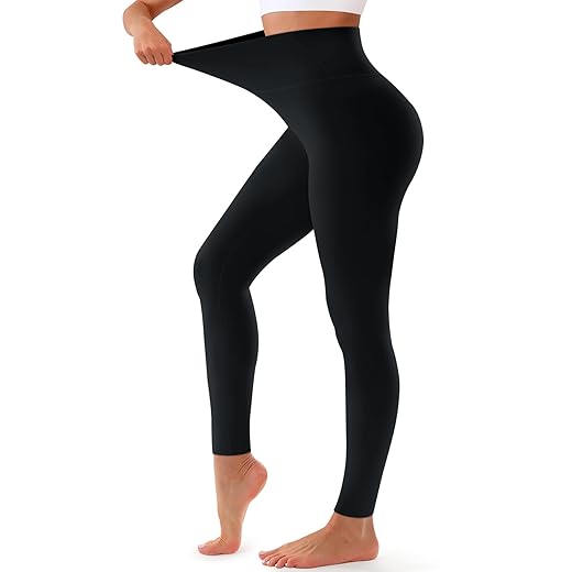 Bluemaple High Waisted Leggings for Women - Tummy Control Pants Non See Through Workout Soft Yoga Pants for Running Plus Size