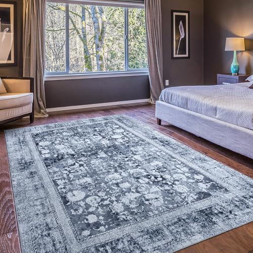 Domitapis Area Rug 5×7, Vintage Boho Rug,Ultra-Soft Low Pile, Washable, Non Slip,Stain Resistant Printed Carpet For Living Room Bedrooms Playroom Office Kitchen cover