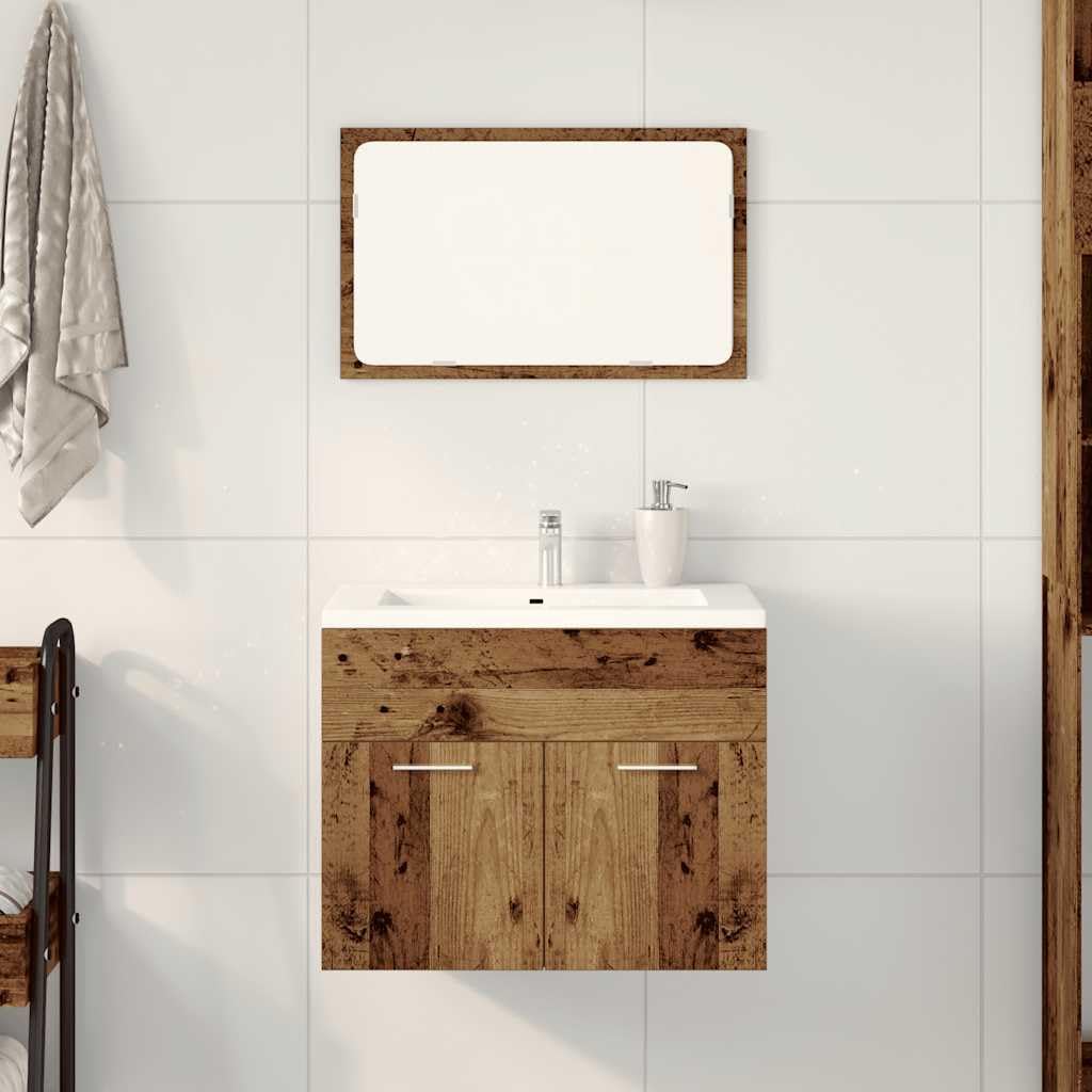 Juego de Muebles de Baño Madera Antigua Madera 2 Piezas