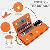 Funda tipo cartera para Samsung Galaxy A57 5G con soporte para tarjetas, Naranja | protector de pantalla, correa para muñeca/bandolera, bolso magnético desmontable 2 en 1, bloqueo RFID, A 57 57A, para hombres y mujeres 8