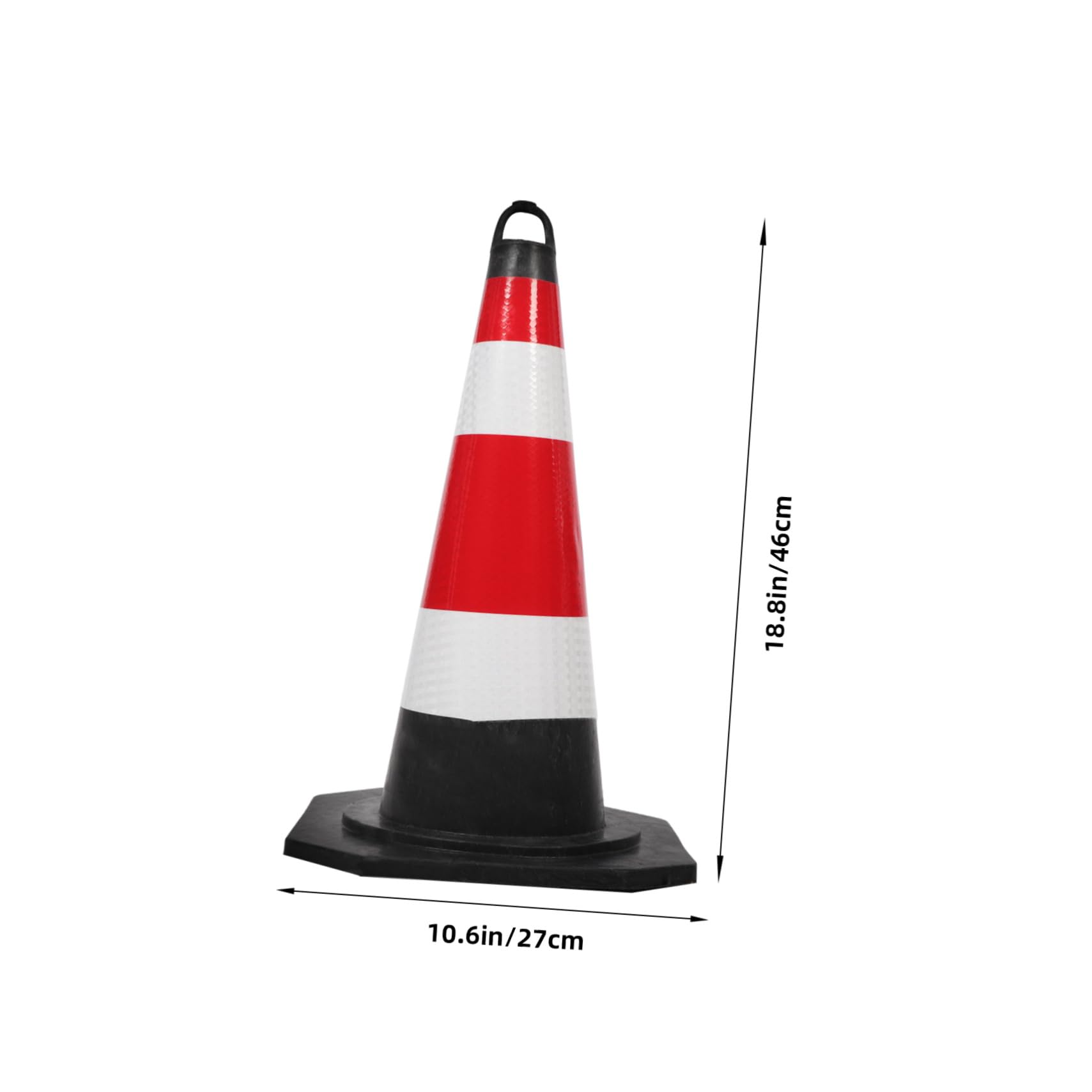 Beaupretty Cône de Signalisation Plastique 45 Cm Réfléchissant Base Stable pour Sécurité Routière, Barrière de Stationnement et Cônes D'entraînement Professionnels