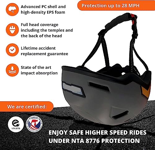 Image of XNITO Bike Helmet with LED Lights - Urban Bicycle Helmet for Adults, Men & Women - CPSC & NTA-8776 Dual Certified - Class 3 E-Bikes, Scooters, Onewheel, Commuter, Mountain