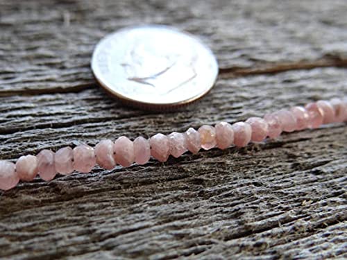 Rhodochrosite rose en perles rondelles facettées 3mm pour création de bijoux LKBEADS
